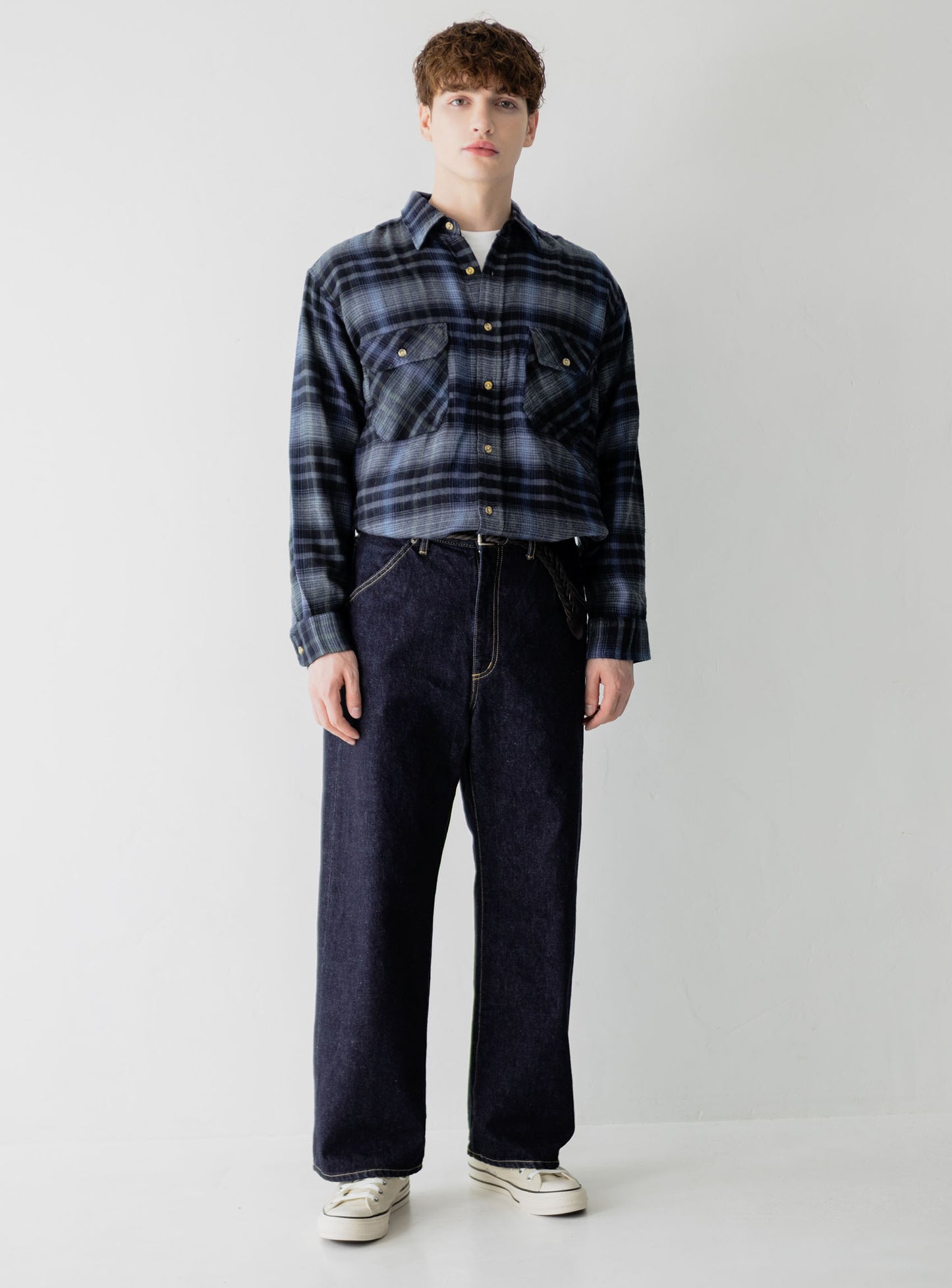 Organic Washed Wide Denim Indigo