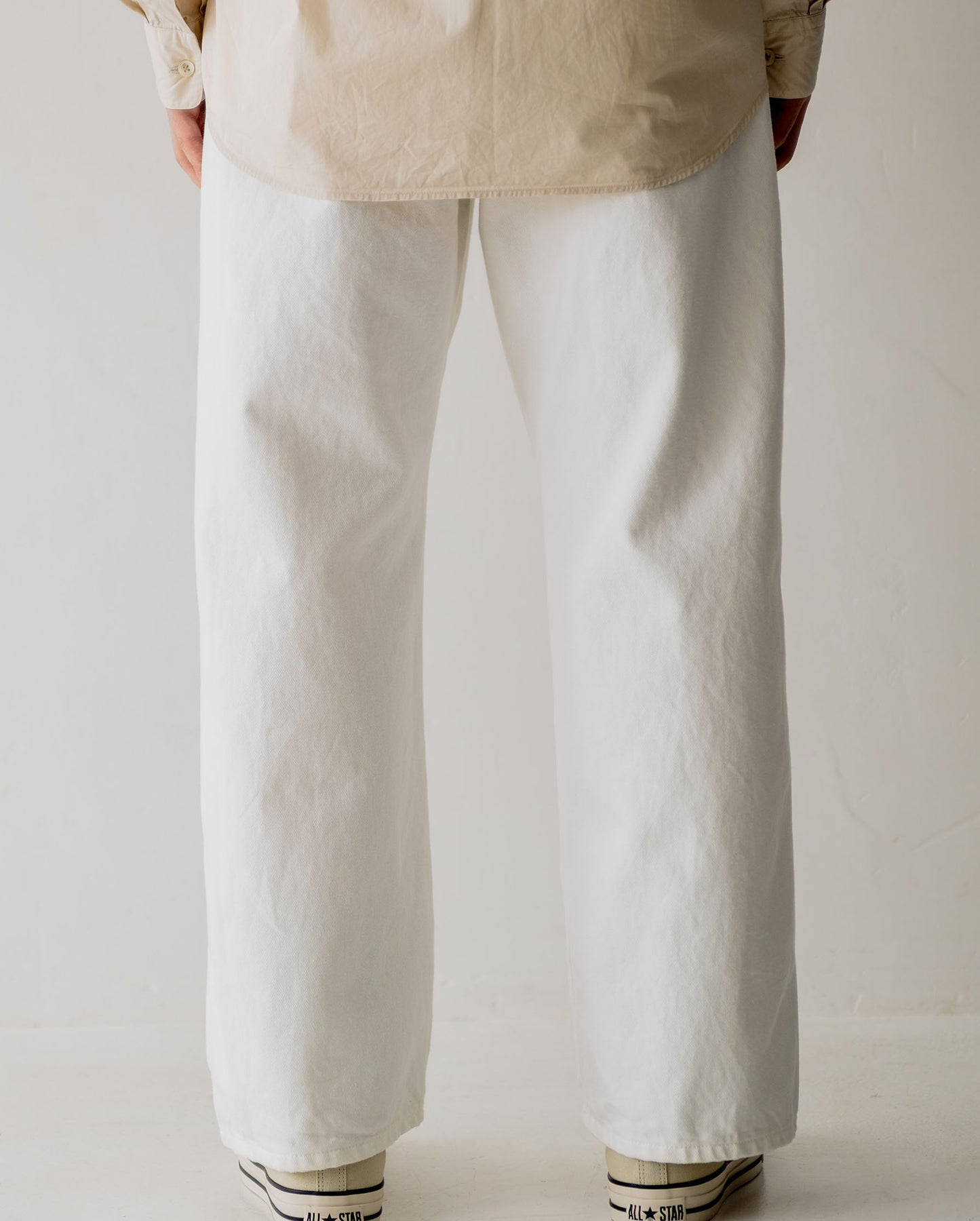 Organic Washed Wide Denim White