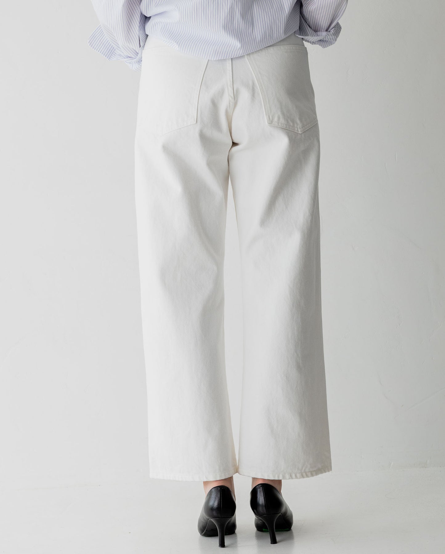 Organic Washed Wide Denim White