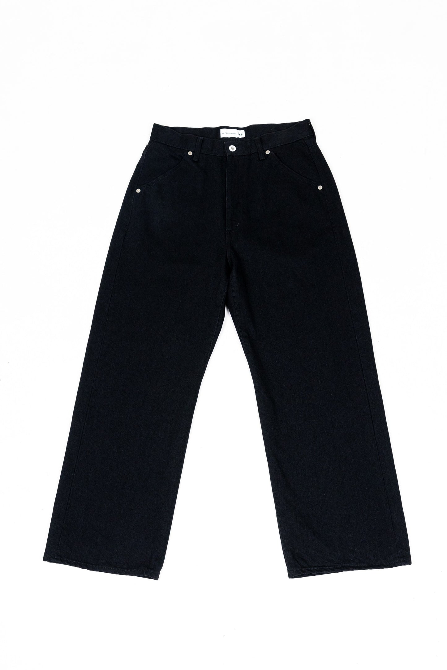 Organic Washed Wide Denim Black