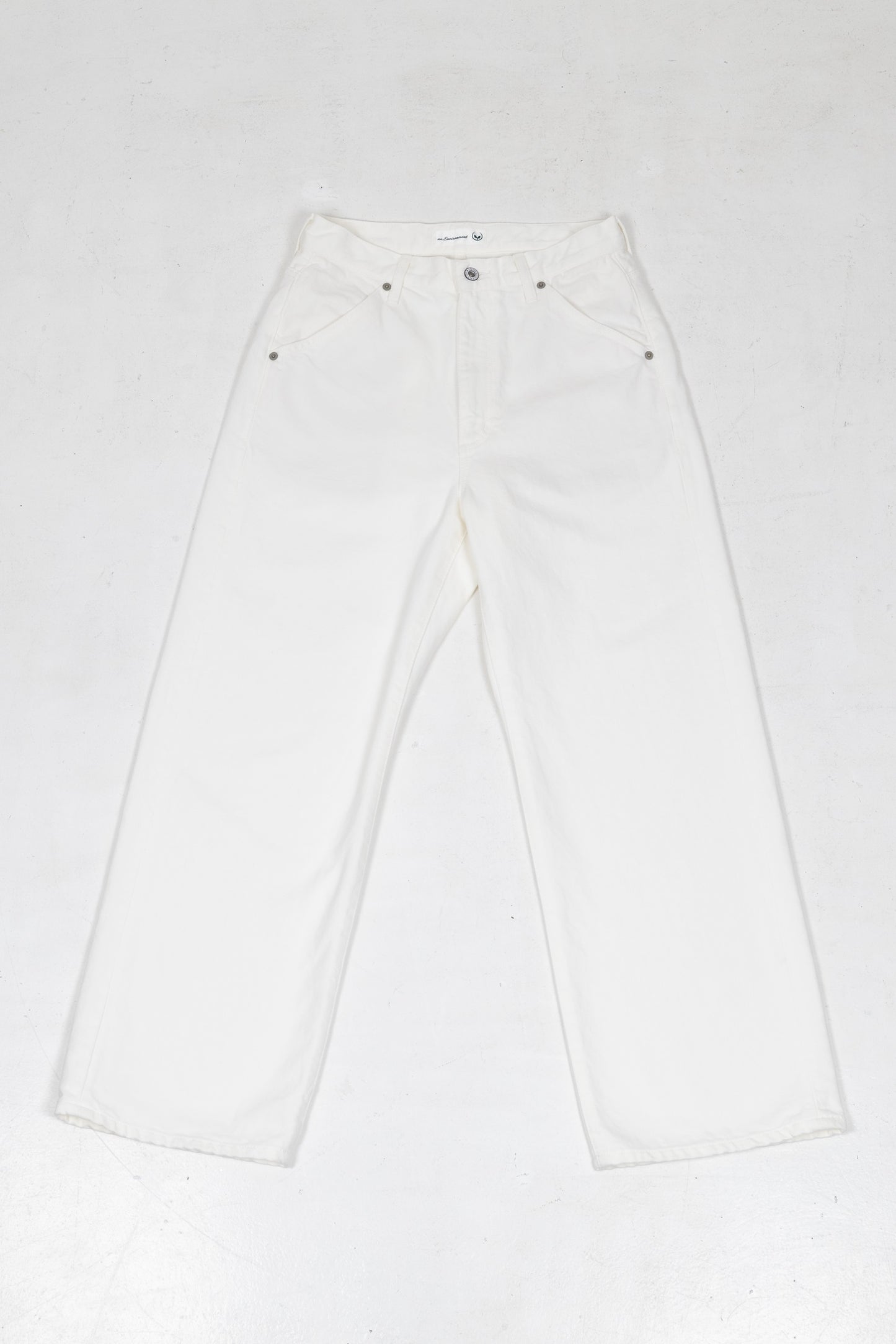 Organic Washed Wide Denim White