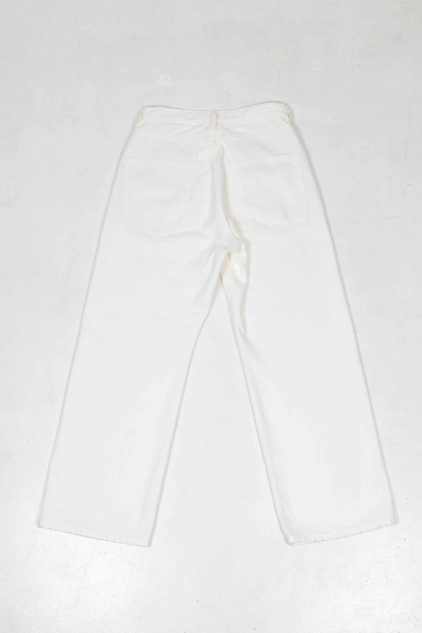 Organic Washed Wide Denim White